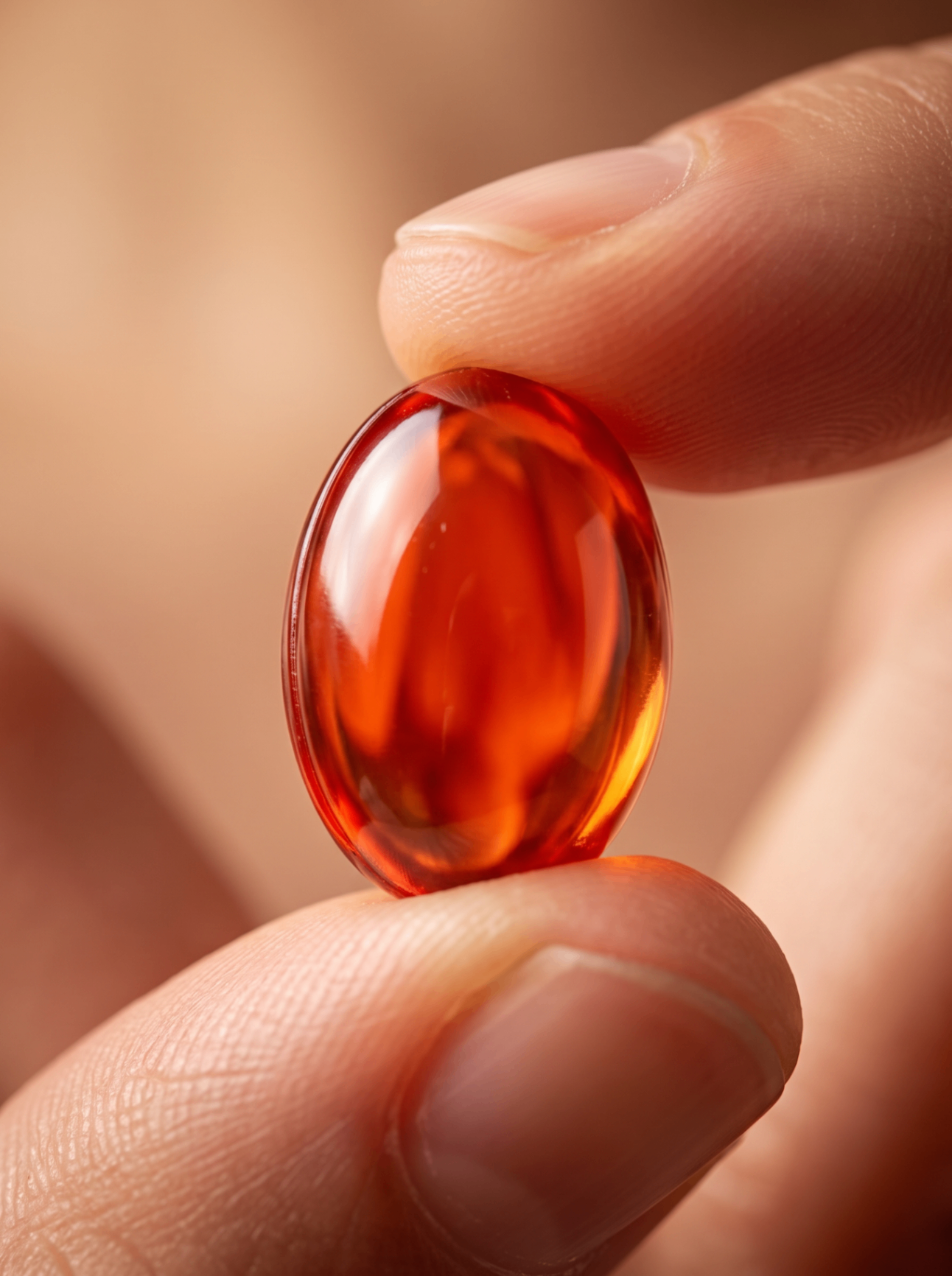 Macro close-up of a single Circova softgel capsule